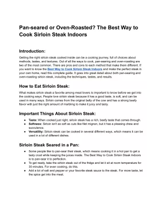 Pan-seared or Oven-Roasted_ The Best Way to Cook Sirloin Steak Indoors - Google Docs