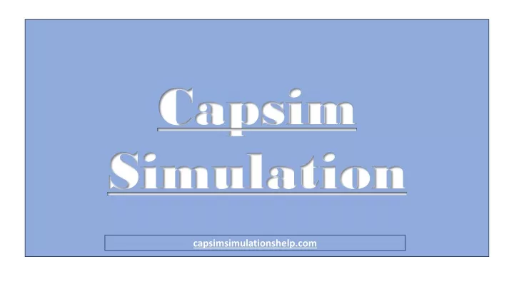 capsim simulation