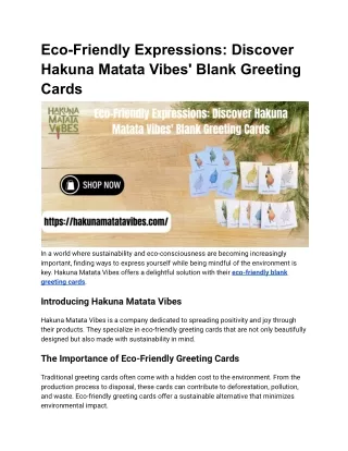eco friendly expressions discover hakuna matata