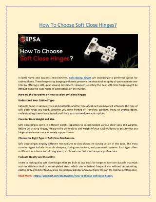 how to choose soft close hinges how to choose