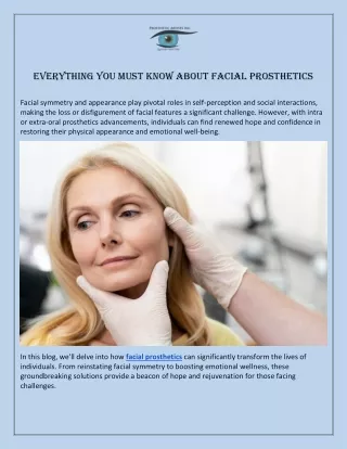Everything You Must Know About Facial Prosthetics