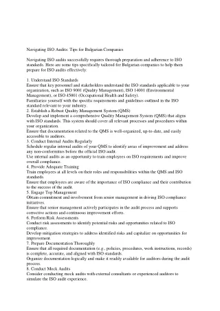 navigating iso audits tips for bulgarian