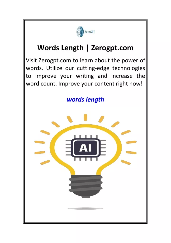 words length zerogpt com