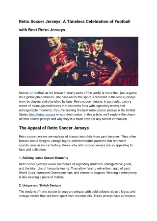 Retro Soccer Jerseys