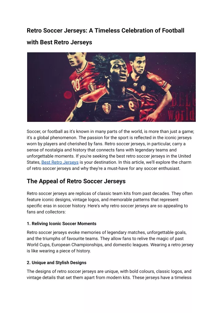 retro soccer jerseys a timeless celebration