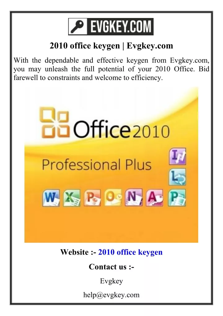 2010 office keygen evgkey com