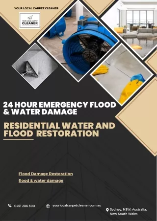 Residential Water and Flood  Restoration services at Your Local Carpet Cleaner