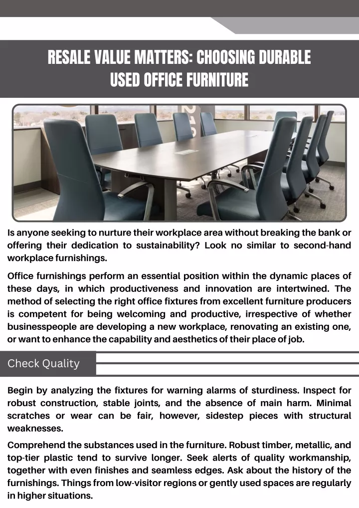 resale value matters choosing durable used office