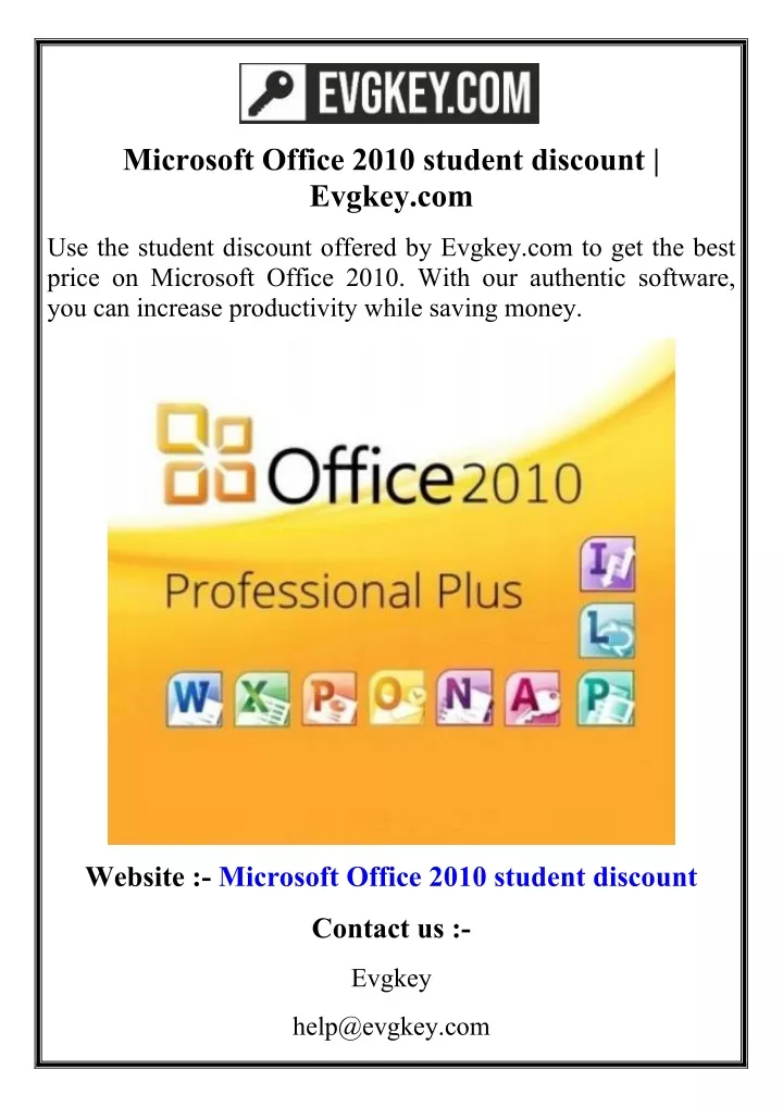 microsoft office 2010 student discount evgkey com