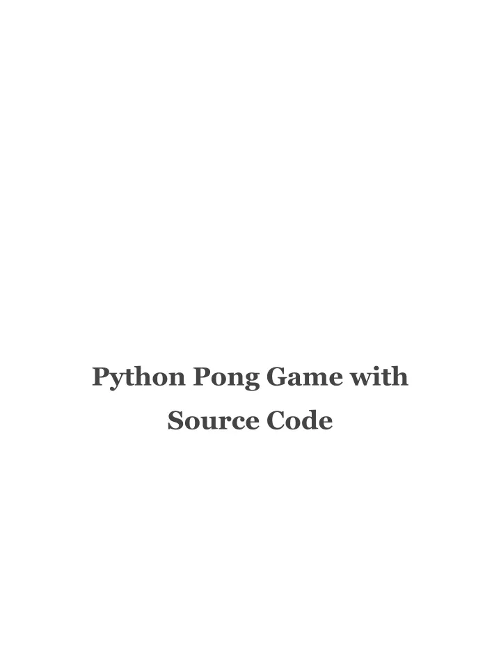 python pong game with