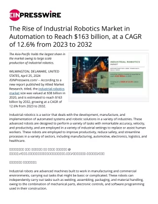 the rise of industrial robotics market