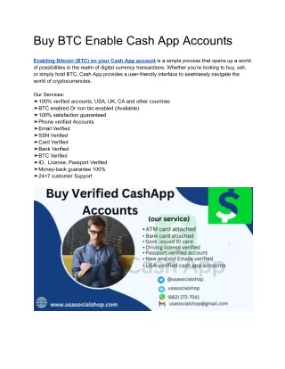 Buy BTC Enable Cash App Accounts