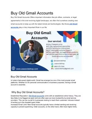 Buy Old Gmail Accounts