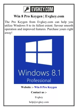 win 8 pro keygen evgkey com