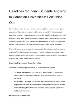Deadlines for Indian Students Applying to Canadian Universities_ Don't Miss Out