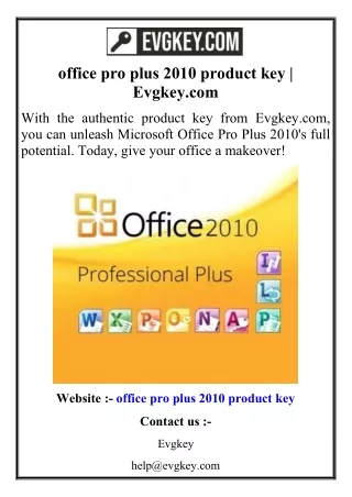 office pro plus 2010 product key evgkey com