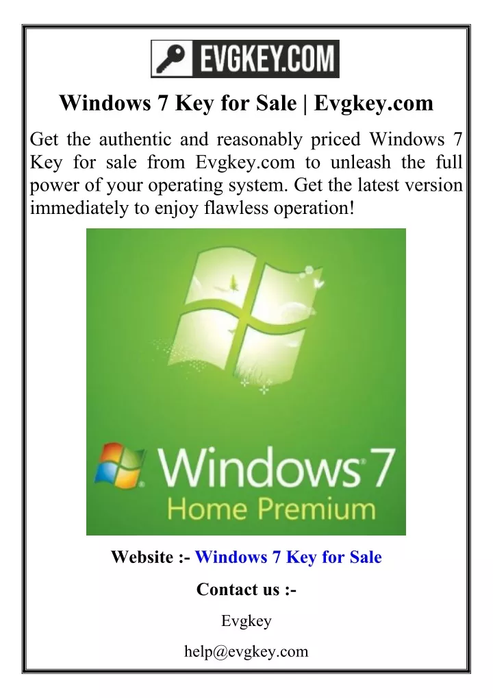 windows 7 key for sale evgkey com