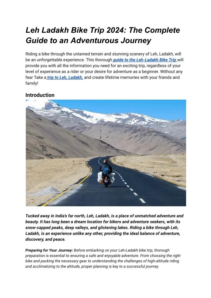 leh ladakh bike trip 2024 the complete guide