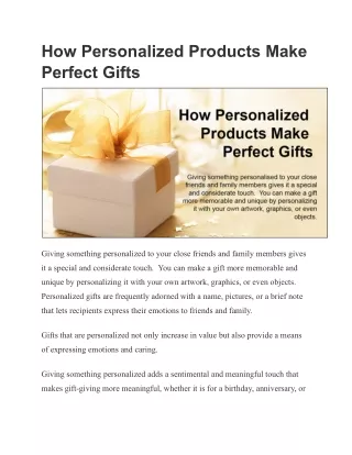 How Personalized Products Make Perfect Gifts