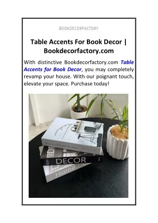 Table Accents For Book Decor  Bookdecorfactory.com
