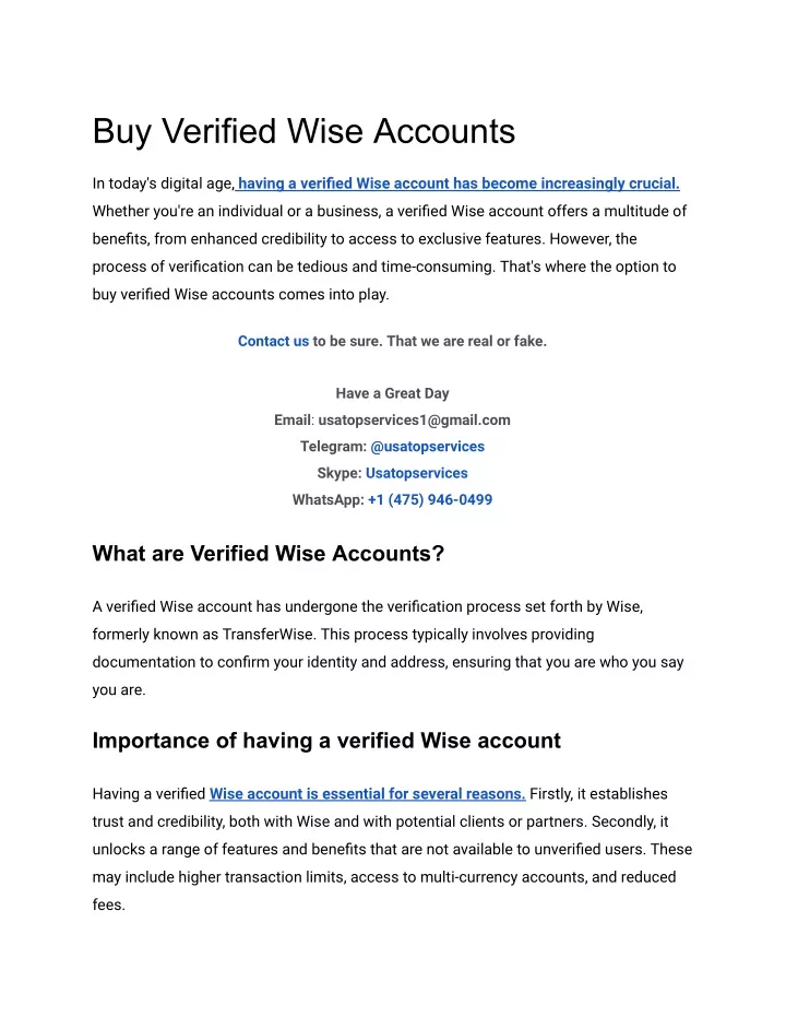 buy verified wise accounts