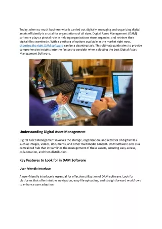 The Ultimate Guide to choose the best Digital Asset Management Software