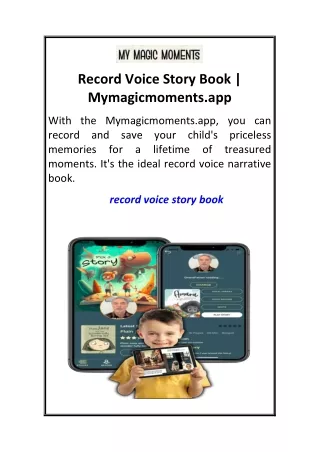 Record Voice Story Book  Mymagicmoments.app