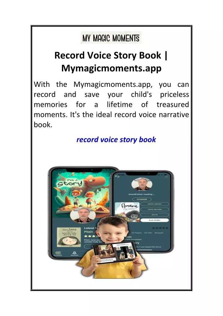 record voice story book mymagicmoments app