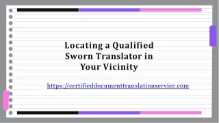 Locating a Qualified Sworn Translator in Your Vicinity