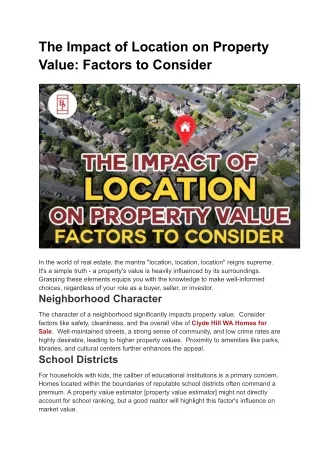 The Impact of Location on Property Value_ Factors to Consider
