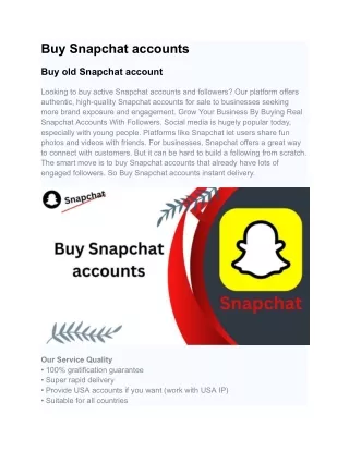 Buy Snapchat accounts