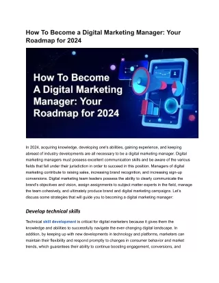 How To Become a Digital Marketing Manager: Your Roadmap for 2024