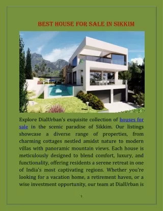 Best House for sale in Sikkim