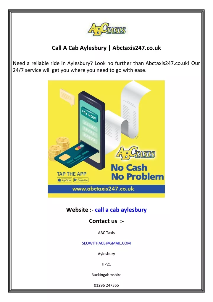 call a cab aylesbury abctaxis247 co uk