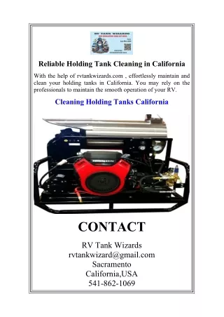 Reliable Holding Tank Cleaning in California