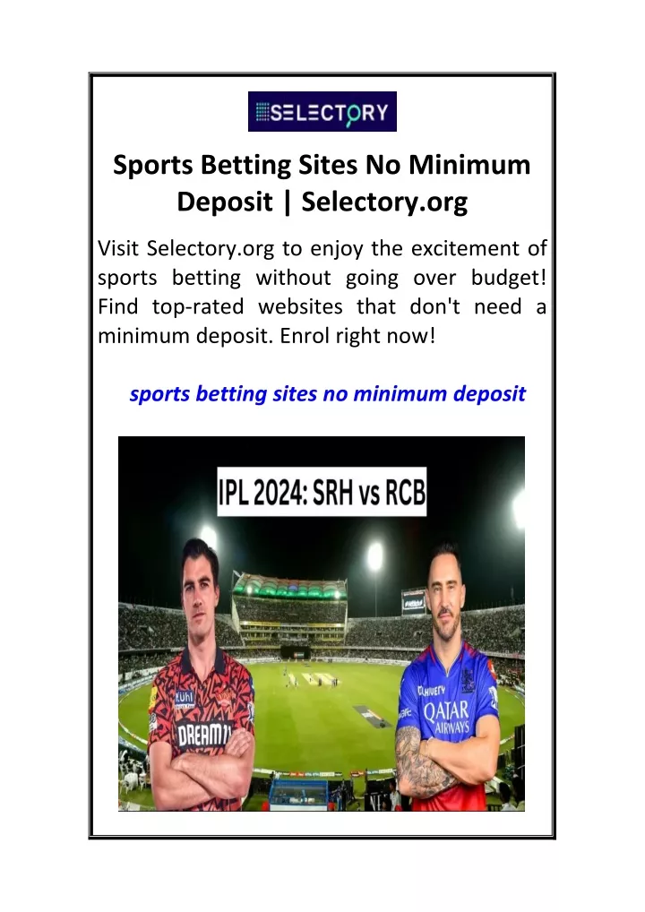 sports betting sites no minimum deposit selectory