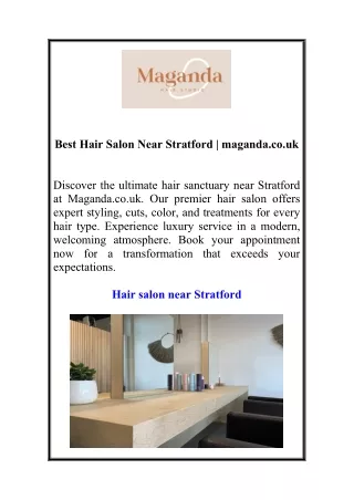 Best Hair Salon Near Stratford | maganda.co.uk