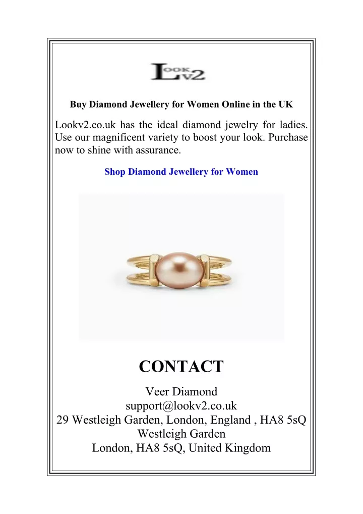 buy diamond jewellery for women online in the uk