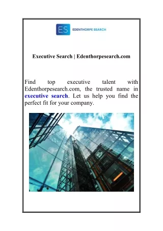 Executive Search | Edenthorpesearch.com