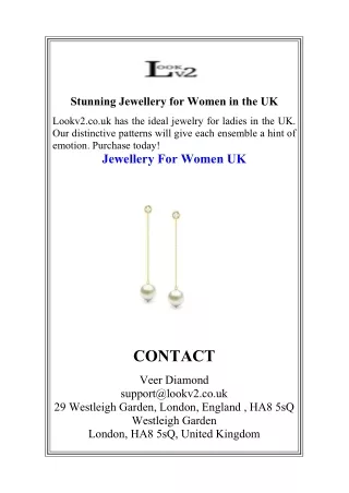 Stunning Jewellery for Women in the UK