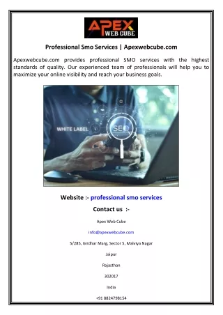 Professional Smo Services    Apexwebcube.com