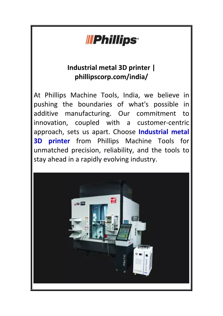 industrial metal 3d printer phillipscorp com india