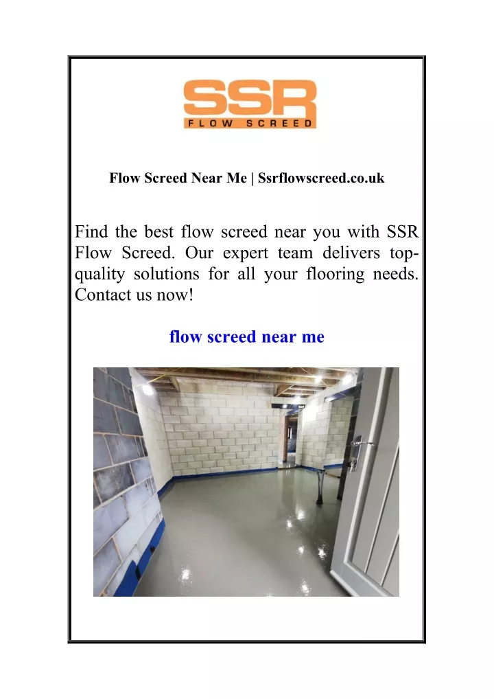 flow screed near me ssrflowscreed co uk