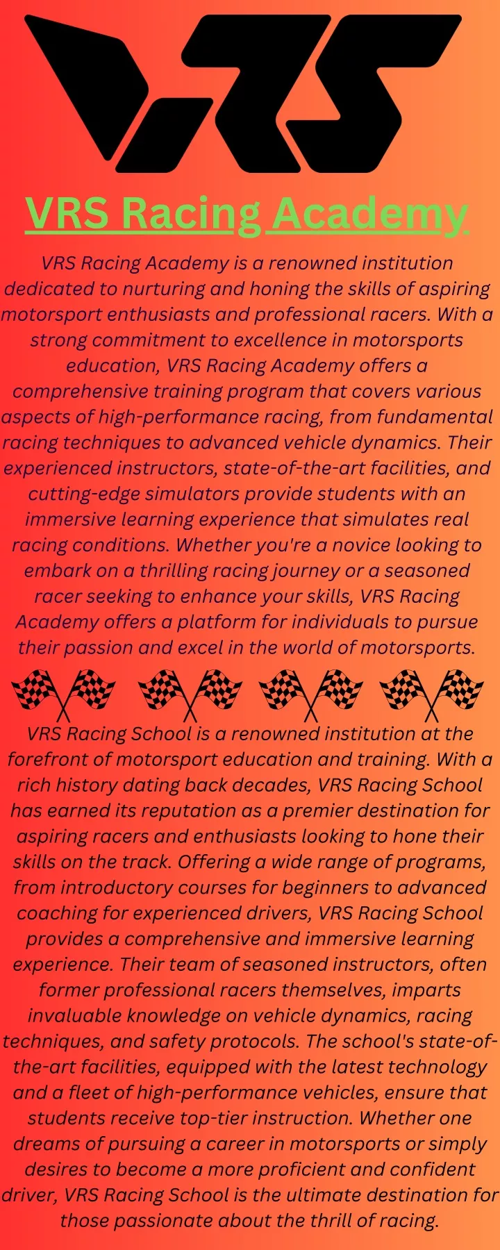 vrs racing academy vrs racing academy