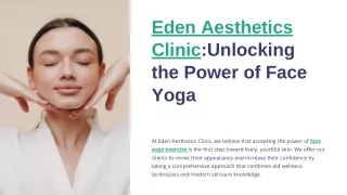 Face Yoga Exercises | Eden Aesthetics Clinic