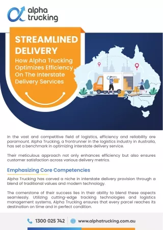 Streamlined Delivery - How Alpha Trucking Optimizes Efficiency On The Interstate Delivery Services
