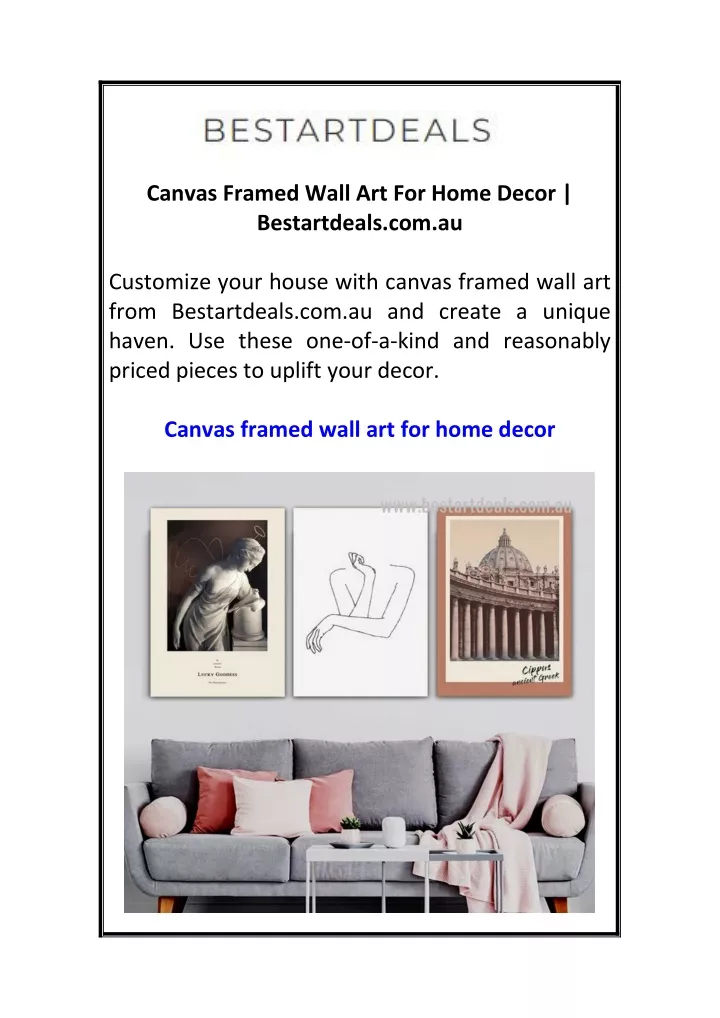 canvas framed wall art for home decor