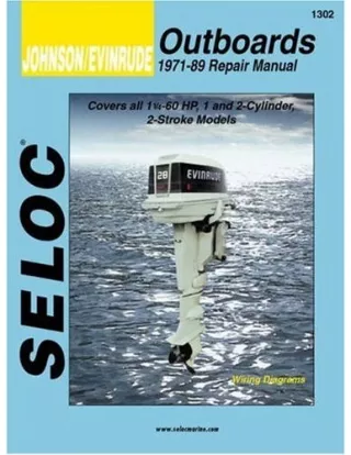 1972 Johnson Evinrude Outboard 9.9 Hp Service Repair Manual