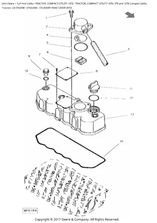 John Deere 1070 Compact Utility Tractor Parts Catalogue Manual (PC2228)