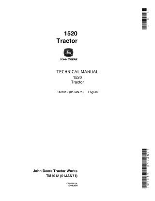 John Deere 1520 Tractor Service Repair Manual (tm1012)